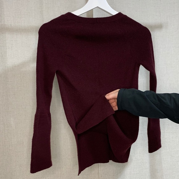 J. CREW Peplum Sleeve Sweater in Maroon - Picture 7 of 8